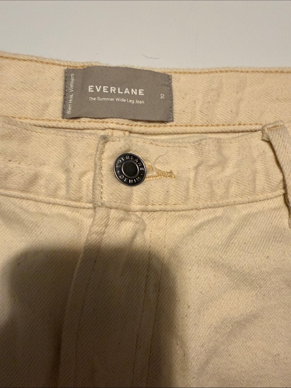 Everlane The Summer Wide Leg Jeans in Cream